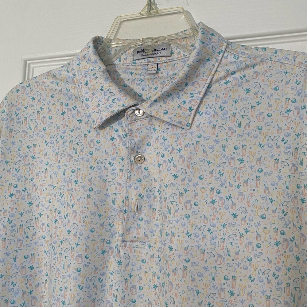 Peter Millar Multicolor Patterned Casual Golf Polo Shirt *Read description